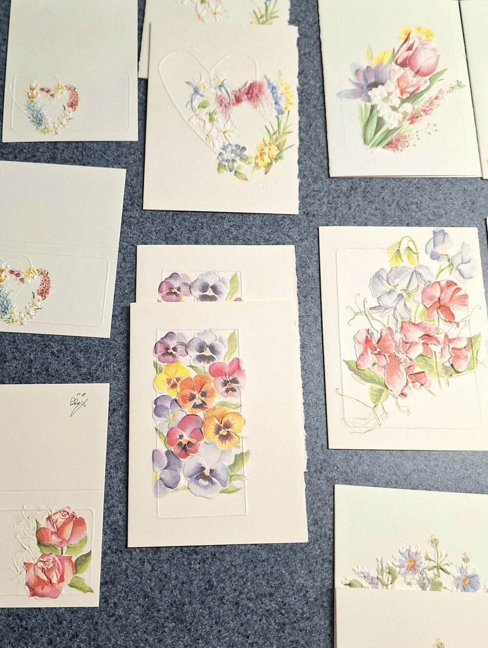 Rozy Brandwayn Springfield, Or Vintage Limited Edition Signed 3D Floral Card Set